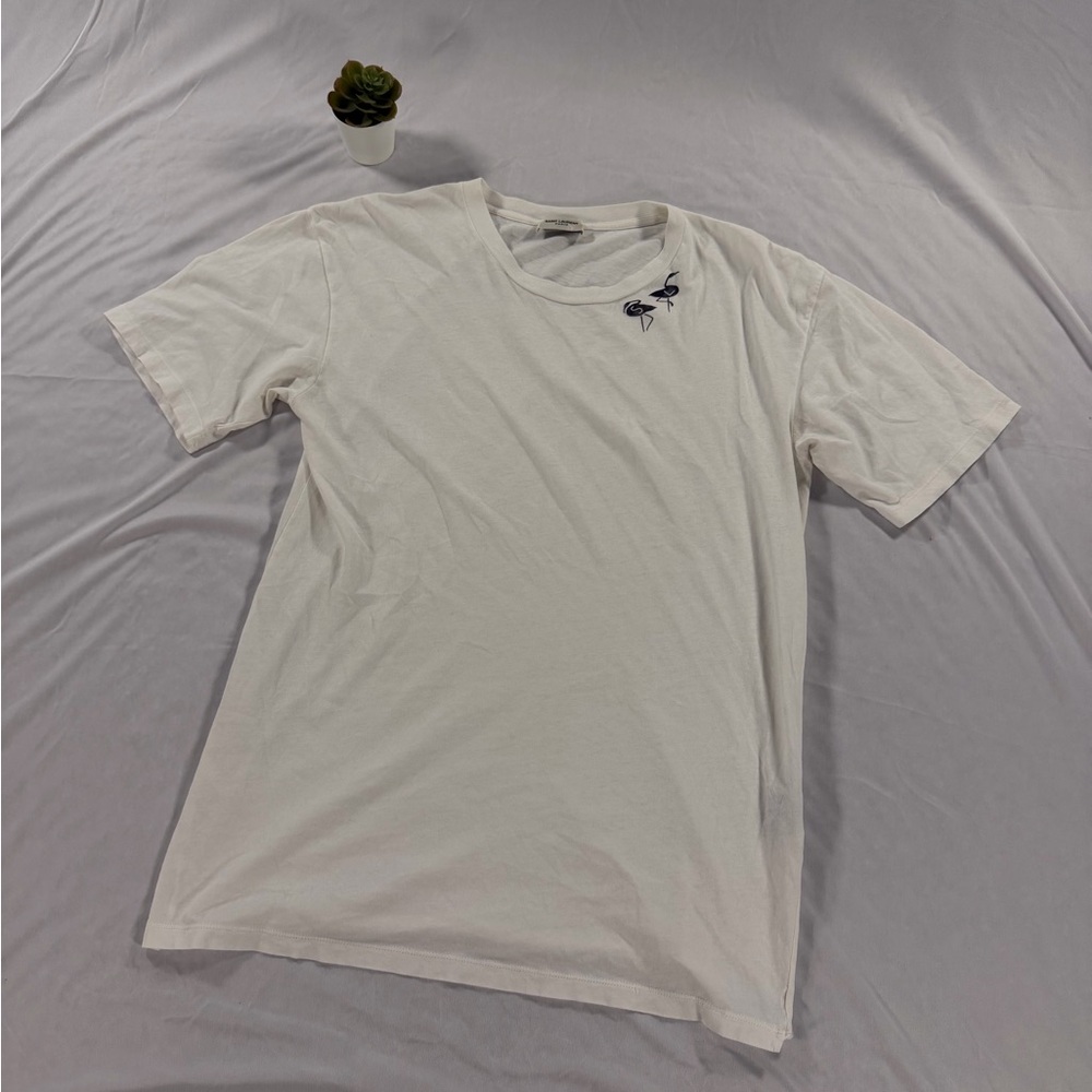 Saint Laurent 2017 Flamingo White T Shirt Size XS